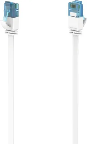 Hama Cat 6a Netzwerkkabel 15m - Cat-6-Ethernetkabel für Hochgeschwindigkeits-Internet bis zu 10 Gbps, platzsparendes Flachkabel mit robustem Kabelmantel – ideal zum Verlegen unter Teppichen oder Laminat.