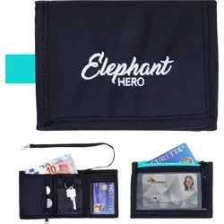 Geldbörse Kinder Portemonnaie Elephant Hero Signature Wallet mit Schlüsselkette und Karabiner Börse Mädchen Schüler Schule Schülerbörse 1302... - Türkis/Schwarz