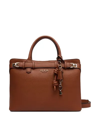 GUESS Gregoria Large Girlfriend Satchel Handtasche - Damentaschen mit verstellbarem Riemen, stilvolles Design in Cognac braun, ideal für Freizeitaktivitäten.