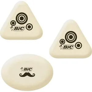 BIC Radierer Mini Fun aus synthetischem Kautschuk, Blister à 3 Stück