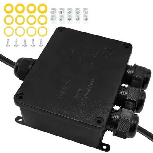 Xpieoyrm Abzweigodse IP68 Verteilerdose Wasserdichte Kabelverbinder,4 Wege Verteilerdose Außen,Elektrischer Außenverteilerdose,Erdkabel Klemmdose Verbindungsdose für 4mm-14mm Kabeldurchmesser Schwarz