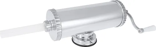 Wurstfüller 2,5 kg mit Silikonkolben - Manueller Wurstfüller für kreative Haushalte - mit 4 Trichtern und langlebigem Silikonkolben für müheloses Füllen von Würstchen. Ideal für Hobbyköche und kleine Metzgereien.