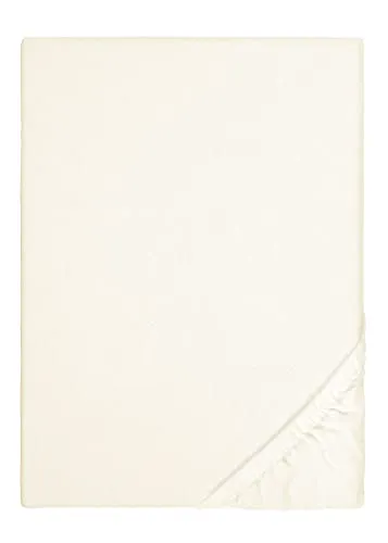 biberna Feinbiber Spannbetttuch, 100% Baumwolle, Made in Germany, Rundumgummizug, 1x 90x190 cm - 100x200 cm, Natur, Modell 0002744