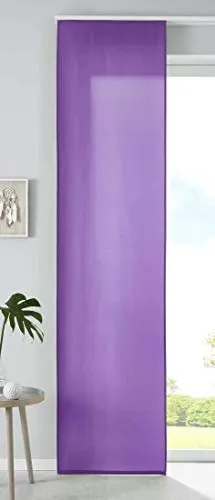 Gardinenbox 1er Set Schiebegardine Flächenvorhang Mikrofaser Vorhang Gardine Raumteiler HxB 245x60 cm Lila Matt Paneelwagen Beschwerungsstange, 85600N