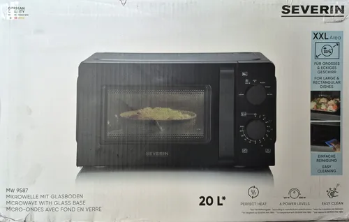 SEVERIN MW 9587 Mikrowelle 700W schwarz mit Glasboden