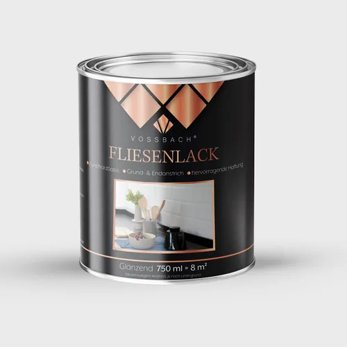 Produktbild VOSSBACH Premium Fliesenlack 750 ml Dose Anthrazitgrau Glänzend Fliesenfarbe
