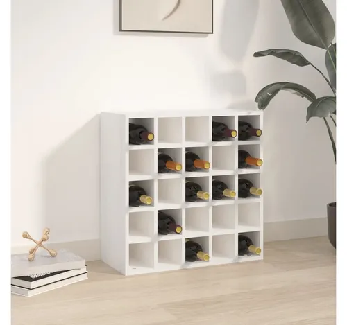 furnicato Weinregal Weinschrank aus massivem Kiefernholz Weiß 56 x 25 x 56 cm - Eleganter Weinschrank aus Kiefernholz für bis zu 25 Flaschen. Stilvoll lagern und präsentieren Sie Ihren Wein in diesem robusten Möbelstück mit natürlicher Maserung.