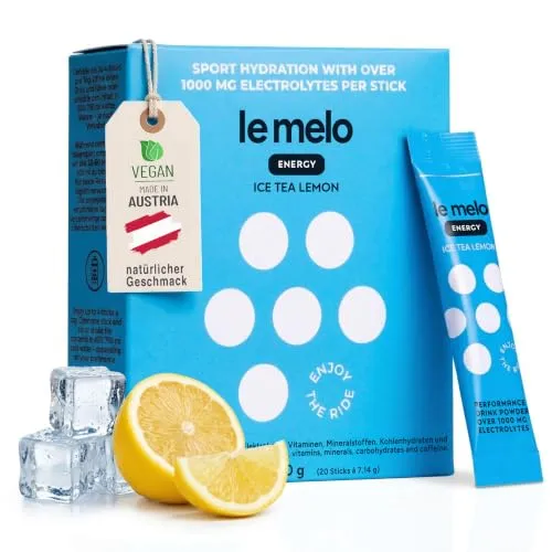 le melo® Elektrolytgetränk ENERGY ICE TEA LEMON | 20er Pack