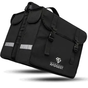 Radgeist Gepäckträgertasche DPP-BL-15, schwarz, 30 Liter, Doppeltasche, wasserdicht, reflektierend