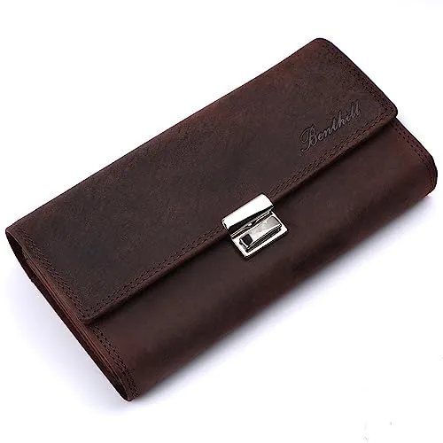 Benthill Kellner Geldbörse Leder - Robuste XXL Kellnerportemonnaie mit RFID Schutz - Herren-Geldbörsen aus hochwertigem Echtleder, stabil und mit RFID-Schutz. Viel Platz für Geldscheine und Münzen im eleganten Vintage-Look.