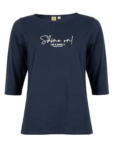 ROADSIGN australia Damen Langarmshirt Longsleeve mit Statement-Print für entspannte Freizeitmomente Navy, L