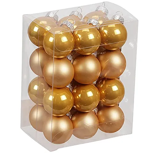 Kleine Baumkugeln aus Glas Ø 2 cm/2,5 cm/3 cm in gelb von Annastore