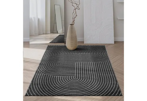 Santo Plus Teppich, rechteckig, Anthrazit von the carpet