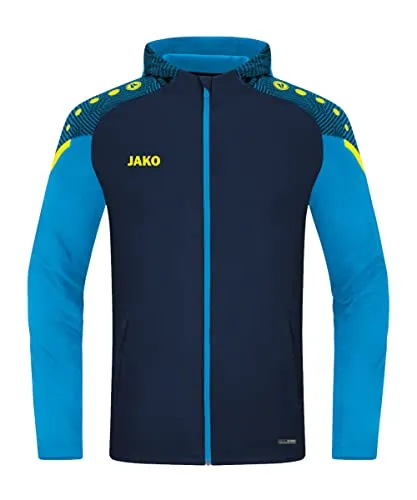 JAKO Herren Kapuzenjacke Performance, Marine/Jako-Blau, XL - Funktionsjacke aus 100% recyceltem Polyester, mit seitlichen Reißverschlusstaschen und stylischem Jacquard-Einsatz für optimalen Tragekomfort.
