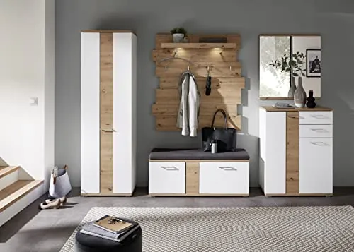 möbelando Garderobenspiegel SIGNO II aus MDF in Artisan Eiche/Spiegel. Abmessungen (BxH) 80x85 cm