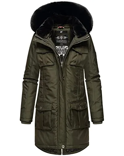 Navahoo Wintermantel Tiniis Parka mit abnehmbarer Kapuze - Funktionsjacke mit wärmender Wattierung und extra Einkaufstasche, ideal für kalte Tage und stylische Auftritte.