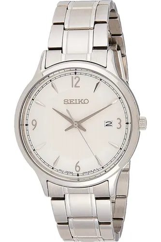 SEIKO elegante Herrenuhr SGEH79P1 mit Datumsanzeige 41mm Edelstahlband