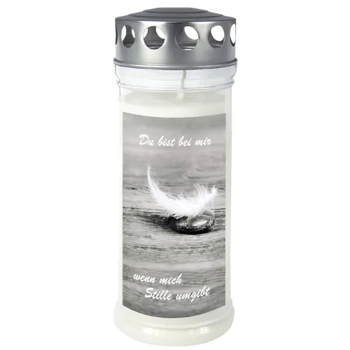 Tage Dauerbrenner Grabkerze in silber von Jeka