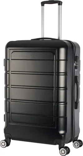 Hartschalenkoffer Trolley 4-Rollen Koffer Reisekoffer / XL 104 Liter / 201 - Farbe: schwarz