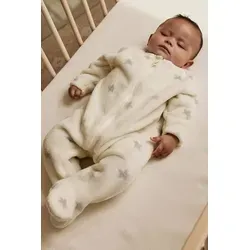 NEXT Baby Schlafanzug aus Fleece Grey Star 80-86 - Schlafstrampler für Baby-Jungen aus weichem Fleece mit praktischem Reißverschluss und Füßen, ideal für kuschelige Nächte.