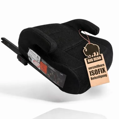 BigDean Auto Kindersitzerhöhung mit Isofix Schwarz