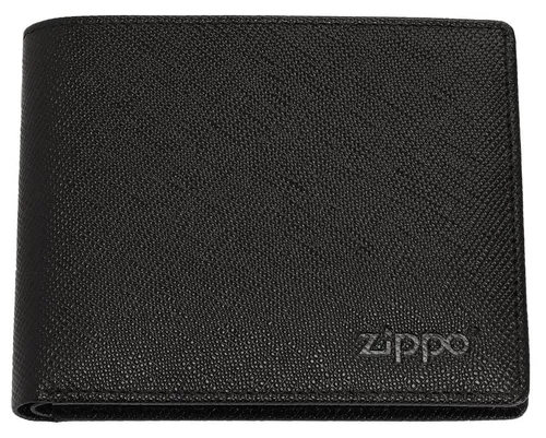 Zippo Herren Portemonnaie aus Saffiano Leder mit RFID-Schutz, elegant schwarz