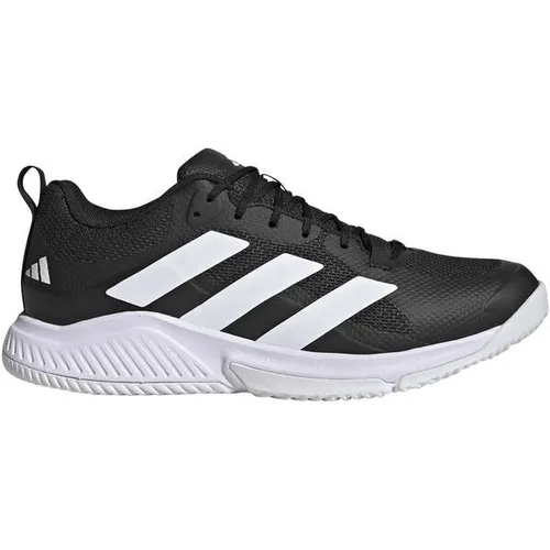 adidas Court Team Bounce 2.0 Hallen-Indoorschuhe schwarz Herren, Größe 42 (8,5) - Badmintonschuhe Herren mit durchgehender Bounce Zwischensohle für ultimativen Komfort und stabilisierendem, passgenauem Obermaterial aus Mesh – ideal für Indoor-Sportarten.
