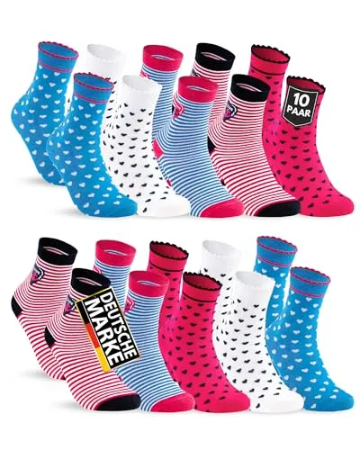 Paar Kinder Socken Jungen & Mädchen Baumwolle Kindersocken 54330 (35-38) 10