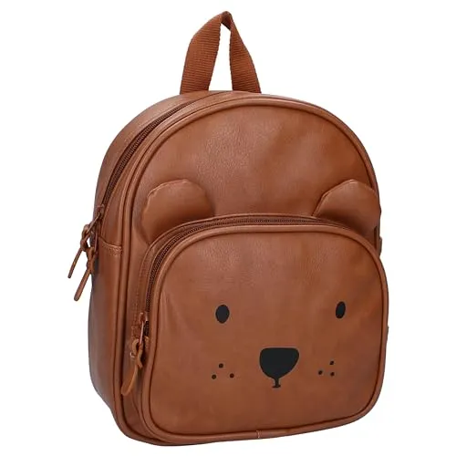 Vadobag Kidzroom Rucksack Porto Beary Excited - Cognac - Schulranzen mit süßem Bärenmotiv, ideal für kleine Abenteurer und perfekt für Schule und Freizeit.