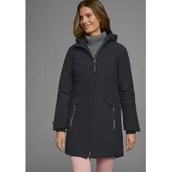 Funktionsparka POLARINO, Damen, Gr. 34, schwarz (schwarz (outdoorparka aus nachhaltigem material)), Web, Obermaterial: 100% Polyester. Futter: 100% Polyester. Wattierung: 100% Polyester, mit Riegel,verstellbar Rippstrickbündchen mit verstellbarem Klettverschluss, Jacken, wasserdicht, atmungsaktiv & winddicht. Wassersäule 3000mm