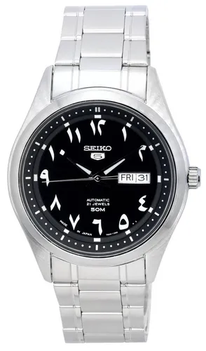 Seiko 5 Stainless Steel Black Arabic Zifferblatt Automatic SNKP21J1 Herrenuhr