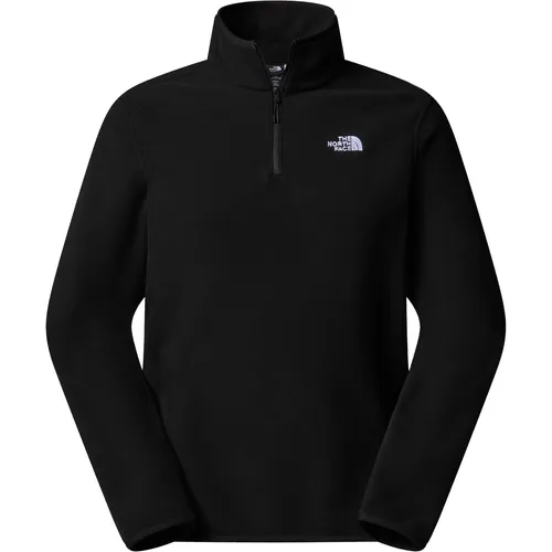 The North Face Glacier Fleece 1/4 Zip Jacket - Fleecepullover in Schwarz Gr S - Fleecejacke für Männer, stylisch und flauschig - ideal für den Alltag; aus 100% recyceltem Polyester, bietet Stretch für optimale Bewegungsfreiheit.