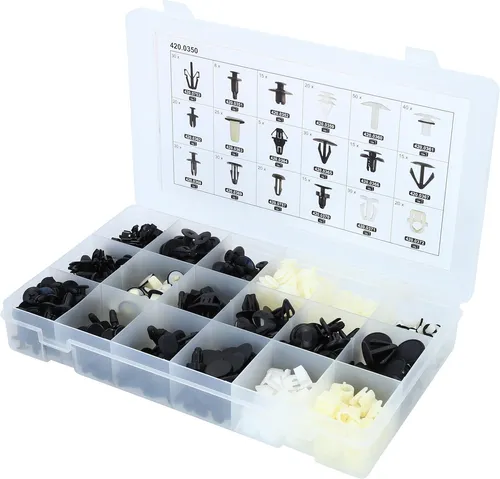 KS Tools Befestigungs-Clip-Satz für Honda, 418-teilig - 420.0350 - Sätze für Honda-Fahrzeuge, umfangreiche 418 Teile für alle Befestigungsbedürfnisse und einfache Montage.