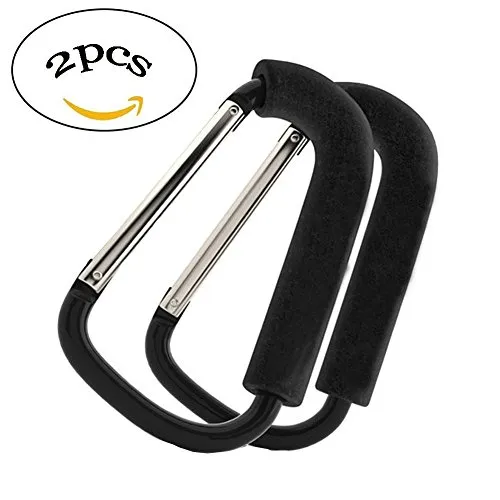 Kinderwagan Haken, Wady 2pcs Strong Buggy Karabinerhaken Mummy Clip Pram Buggy Einkaufstasche Halter 14cm