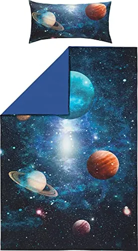 Erwin Müller Kinderbettwäsche Wendebettwäsche, Mako-Satin, 2-teilig, Weltall-Motiv - Bettwäsche-Set mit 2 Teilen, aus hochwertigem Mako-Satin, ideal für Kinder, mit einem tollen Weltall-Motiv für süße Träume.
