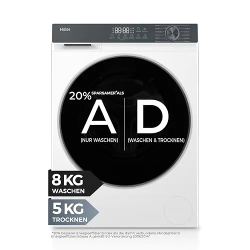 Haier Waschtrockner HWD80-BP14637T, 8 kg, 5 kg, 1400 U/min von Haier