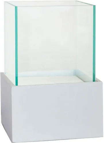 VIVANNO Windlicht Deko-Kerzenhalter CANDELITA Weiß Matt 20x20x29 cm - Windlicht in elegantem Weiß Matt, ideal für eine gemütliche Atmosphäre. Vielseitig dekorierbar und aus robustem Fiberglas, perfekt für drinnen und geschützte Außenbereiche.