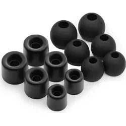 Schaum Ohrstöpsel & Silikon Ohrstöpsel Ohrhörer Gummi Tipps Für Kopfhörer Ohrhörer - Schwarz 12 x