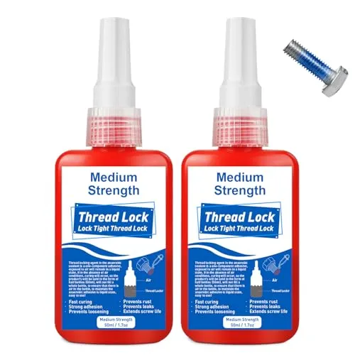 LAMXIN Locktight, Mittlere Festigkeit Schraubensicherungslack zum Füllen von Spalten und Festziehen von Schrauben und Muttern, Rostfrei und Locker, Schraubenkleber, 2×50 ml Blau