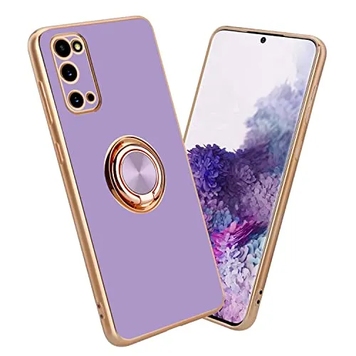 Cadorabo Hülle kompatibel mit Samsung Galaxy S20 Schutzhülle TPU Silikon Case mit Ring Design mit Kameraschutz Slim Kratzfest Weiche Gummi mit Rundumschutz Case Hülle für Galaxy S20 in Lila