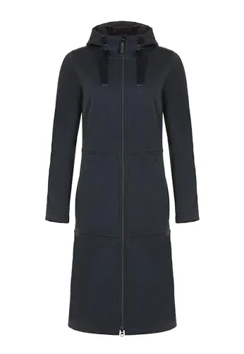 ELKLINE Damen Softshellmantel Soft Ice | langer Übergangsmantel warm und wasserabweisend |wadenlang atmungsaktiv | 2013056, Größe:44, Farbe:black