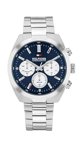 Tommy Hilfiger Chronograph Quarz Uhr für Herren - Armbanduhren für Herren mit japanischem Chronographenwerk, das Präzision und klassischen Vintage-Stil vereint - ideal für einen lässig-eleganten Look.