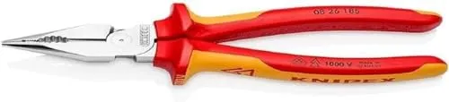 KNIPEX Spitz-Kombizange isoliert, VDE-geprüft 185 mm - Zangen für Profis: Vielseitige Spitz-Kombizange mit gefräster Nut für sicheres Halten kleiner Werkstücke und hochübersetztem Kraftgelenk für müheloses Schneiden.