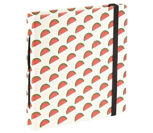 Hama Polaroid Fotoalbum für Instax Mini (Einsteckalbum für 28 Sofortbilder, Album zum selbstgestalten) Melonen-Motiv