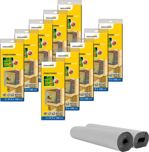 SCHELLENBERG Rollladenkastendämmung - Energiesparende Isolierung für Rollladen (Set, 10-St) - Innendämmungen zur effektiven Reduzierung von Wärmeverlusten und Temperaturschwankungen. Schallisolierend, staub- und zugluftdicht, ideal für enge Platzverhältnisse.