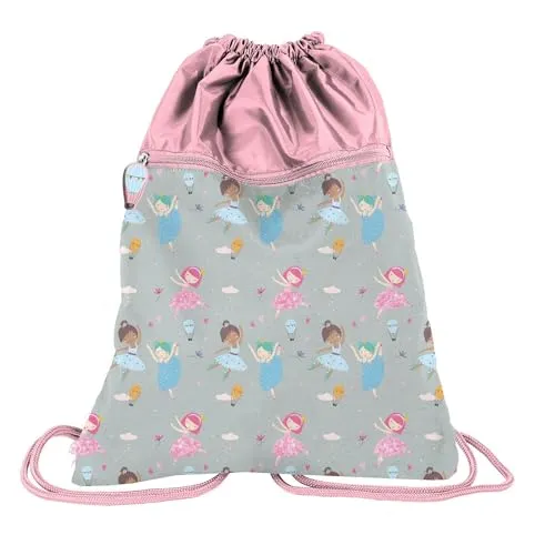 PASO Premium Kinder Turnbeutel/Sportbeutel/Rucksack 43x34 cm (Ballerina II)