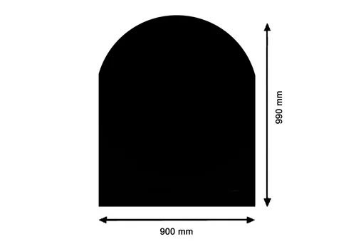 La Nordica L7118162 Kamin Glasplatte Zunge groß, schwarz - Kaminofen Zubehör, hochwertige 8 mm starke Glasplatte für optimalen Schutz und stilvolle Gestaltung Ihres Kamins