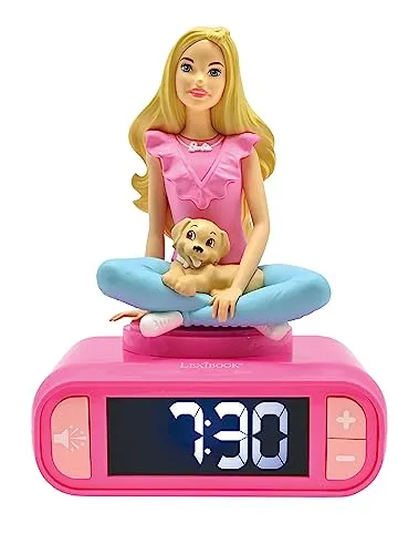 Barbie Elektronischer Schreibtisch-Wecker - Stylischer Wecker im Barbie-Design, ideal für Kinderzimmer und mit praktischen Funktionen für einen guten Start in den Tag.