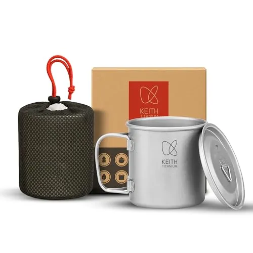 Keith Ti3206 Titan Tasse mit Deckel, faltbar in grau von Keith