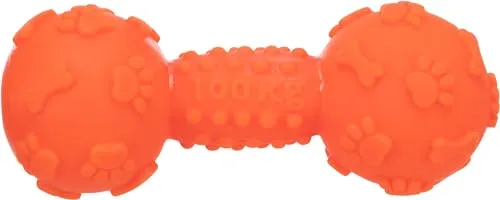 Trixie Hunde-Hantel, Vinyl, 15 cm, orange, 3361, Quietscher, Apportieren, Hundespielzeug